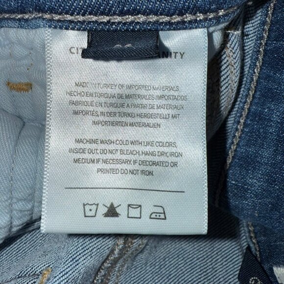 Citizens of Humanity Medium Wash Cropped Flare Jeans Raw Hem Sz 26 - Picture 7 of 8